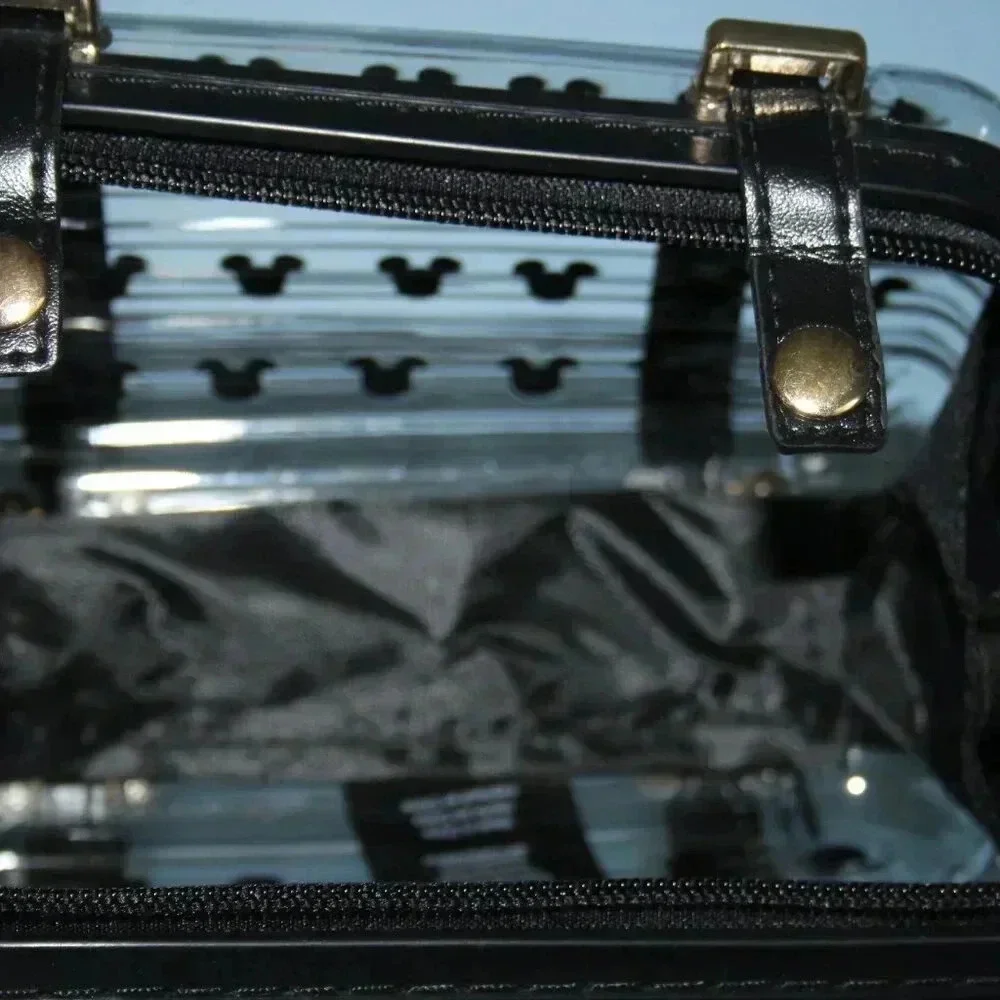 Disney Mickey Mouse Clear Clutch with Removable and Adjustable Black Strap NWT